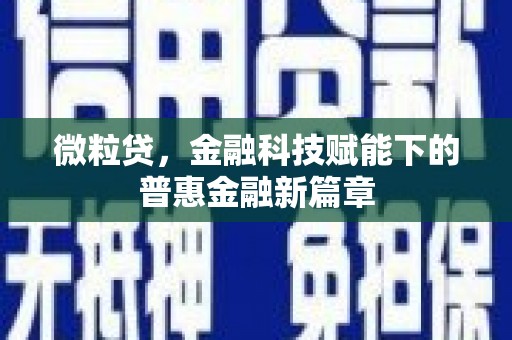耒阳微粒贷，金融科技赋能下的普惠金融新篇章