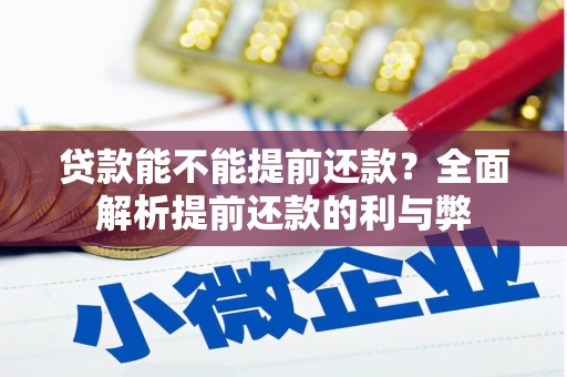 耒阳贷款能不能提前还款？全面解析提前还款的利与弊
