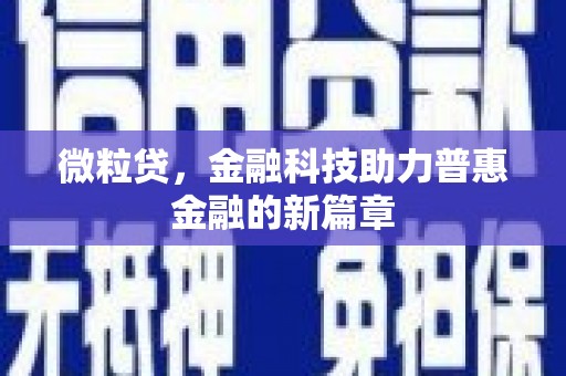 耒阳微粒贷，金融科技助力普惠金融的新篇章