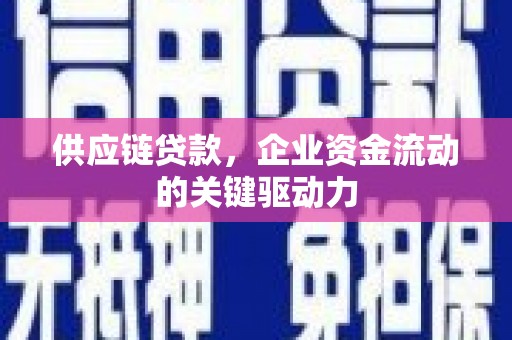 耒阳供应链贷款，企业资金流动的关键驱动力