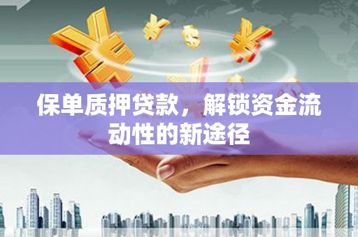 耒阳保单质押贷款，解锁资金流动性的新途径