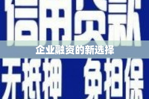 耒阳企业融资的新选择